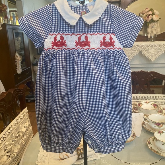 Bella Mia Kids Smocked Infant boys Shortall size size 0-3 months - Picture 4 of 16